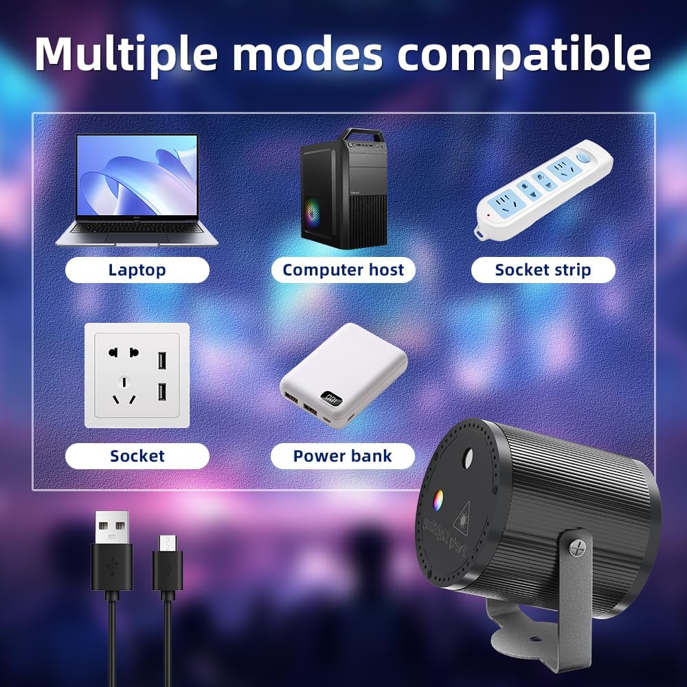 💡 Mini Cylinder DJ Disco Laser Light for Parties, Christmas, Weddings & Events