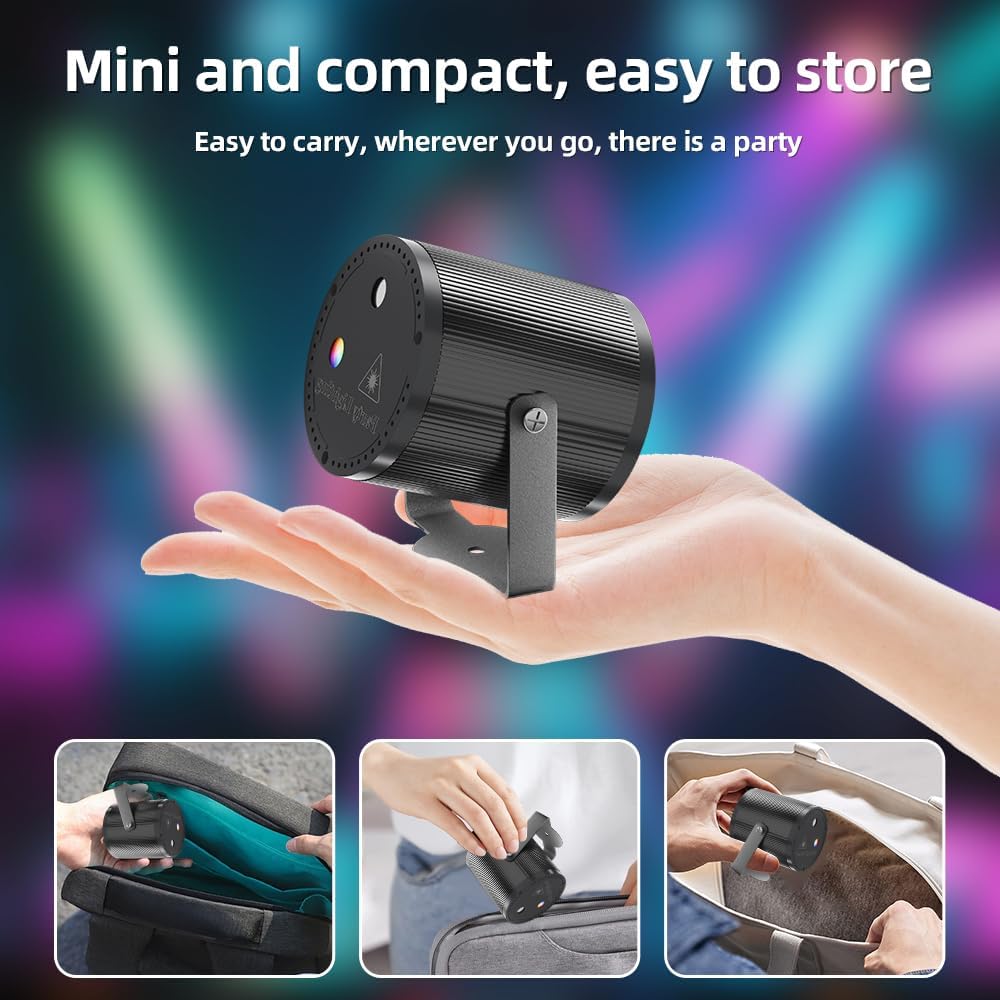 💡 Mini Cylinder DJ Disco Laser Light for Parties, Christmas, Weddings & Events