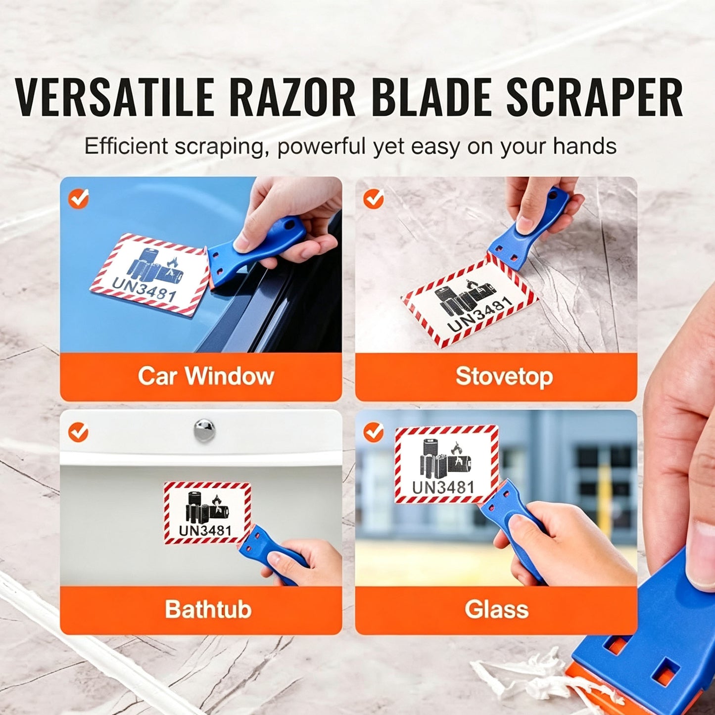 🧽 Plastic Razor Blade Scraper – Adhesive & Sticker Removal Tool