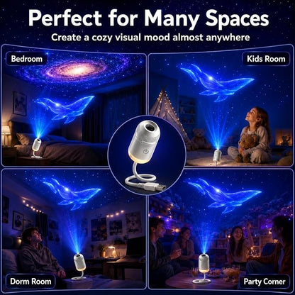 HD Smart 5D Starry Sky Projection Night Light / Holographic Night Light Projector