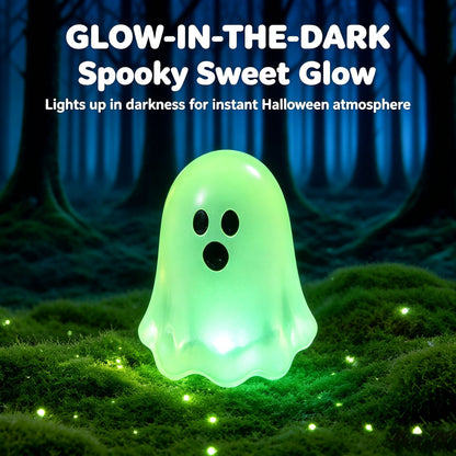 🎃 Glow‑in‑the‑Dark Mini Ghosts – Cute Halloween Hanging Decorations, 7 Assorted Colors Per Set