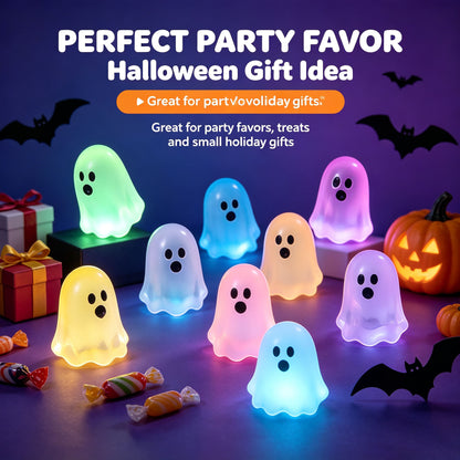 🎃 Glow‑in‑the‑Dark Mini Ghosts – Cute Halloween Hanging Decorations, 7 Assorted Colors Per Set