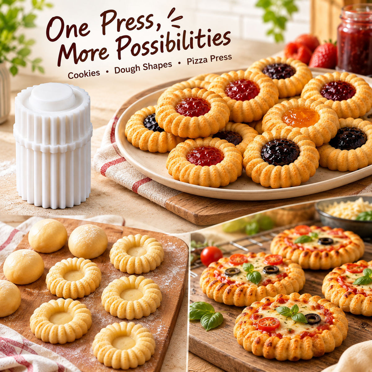 dht™⭐ Spiral Jam Cookie Press Mold – Beautiful Bakery-Style Cookies Made Easy