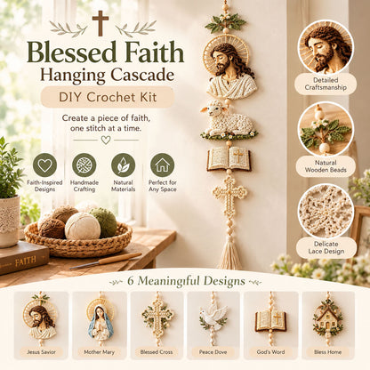✝️🧵Blessed Faith Hanging Cascade DIY Crochet Kit