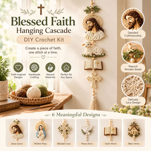 ✝️🧵Blessed Faith Hanging Cascade DIY Crochet Kit