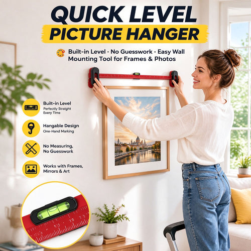 🖼️ Quick-Level Picture Hanger | Easy Wall-Mounting Tool for Framed Artwork & Photos
