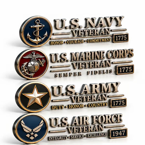 US🎖️ Veteran Honor 3D Metal Car Emblem – A Tribute to Service & Pride