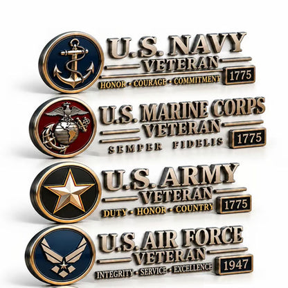 US🎖️ Veteran Honor 3D Metal Car Emblem – A Tribute to Service & Pride