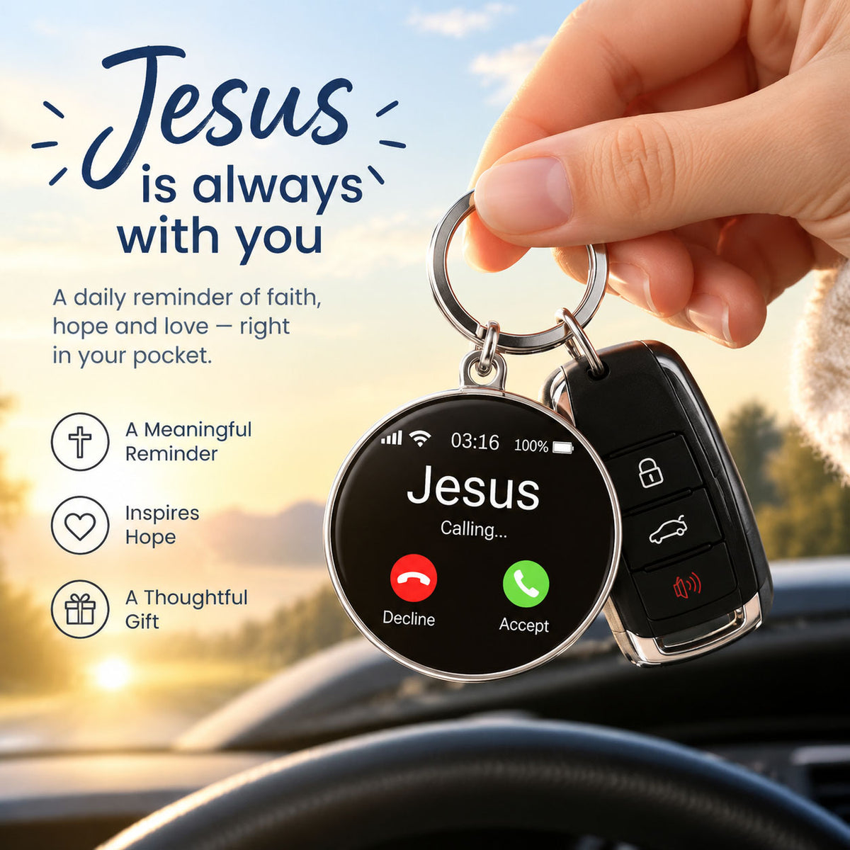 💥Buy 1 get 1 free 🔥Jesus Calling Keychain | A Daily Reminder of Faith & God’s Love