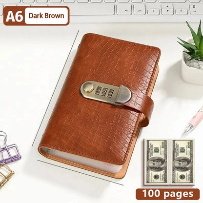 💰 Lockable A6 Savings Notebook with 3-Digit Combination Lock