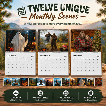🦶Bigfoot 2027 Calendar - Funny Sasquatch Wall Calendar