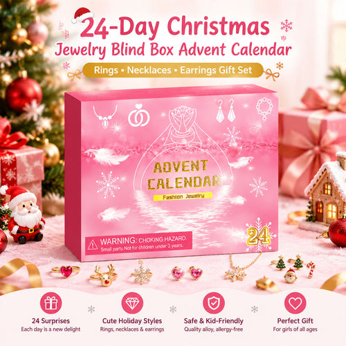 💎 24-Day Christmas Jewelry Blind Box Advent Calendar | Rings, Necklaces & Earrings Gift Set