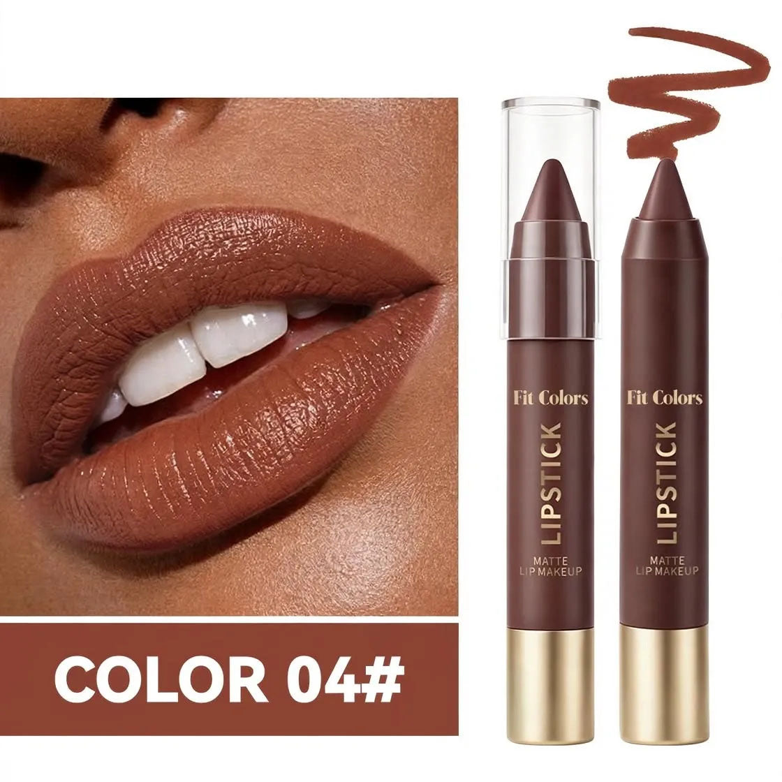 💄Long-Lasting Matte Brown Lip Liner & Lipstick – 6 Colors