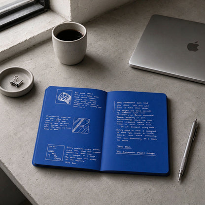 dht™⭐Notedfy Think Blue Notebook Free with White Ink Pen | A Creative Space for Bigger Ideas