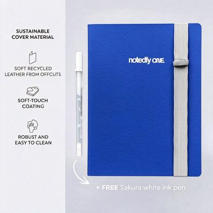 dht™⭐Notedfy Think Blue Notebook Free with White Ink Pen | A Creative Space for Bigger Ideas