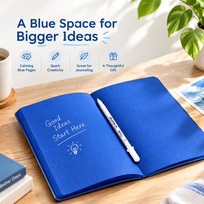 dht™⭐Notedfy Think Blue Notebook Free with White Ink Pen | A Creative Space for Bigger Ideas