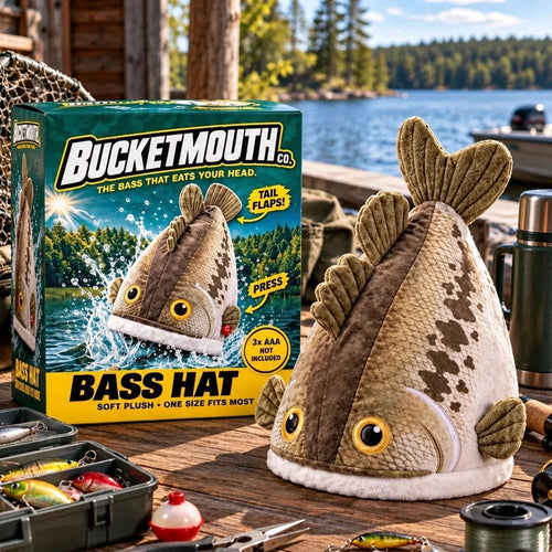 dht™⭐Bucketmouth Bass Fish Plush Hat – Funny Fishing Gift🔥Limited Edition🔥