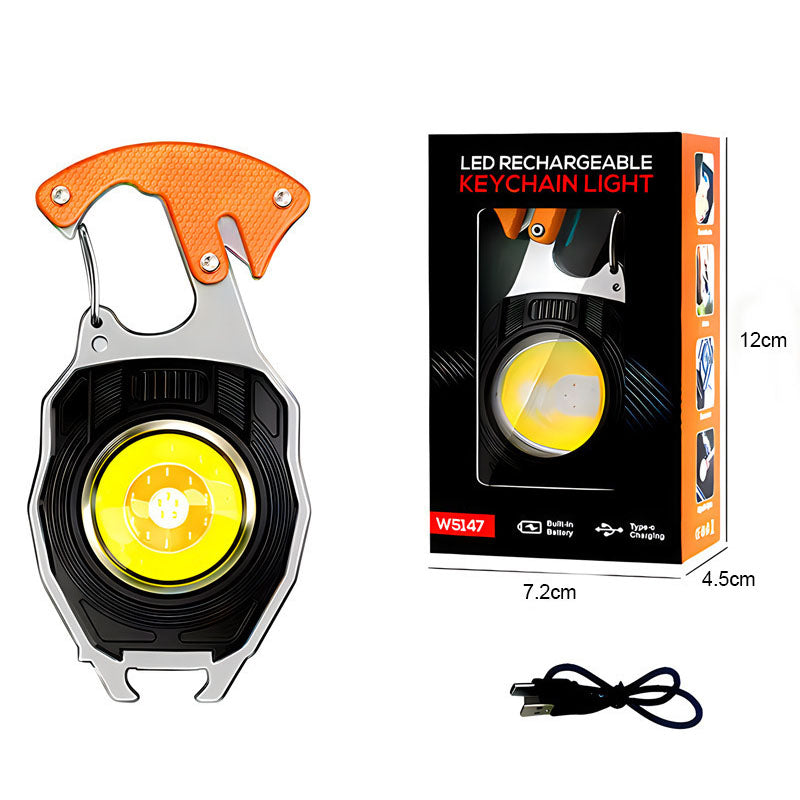 dht™⭐Mini Keychain Flashlight Rechargeable Work Light Multifunction Outdoor Camping Emergency Light