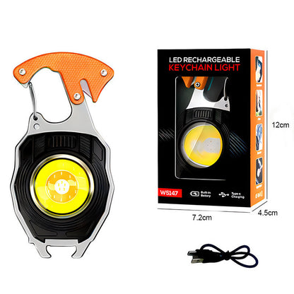 dht™⭐Mini Keychain Flashlight Rechargeable Work Light Multifunction Outdoor Camping Emergency Light