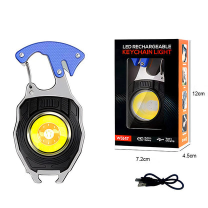 dht™⭐Mini Keychain Flashlight Rechargeable Work Light Multifunction Outdoor Camping Emergency Light