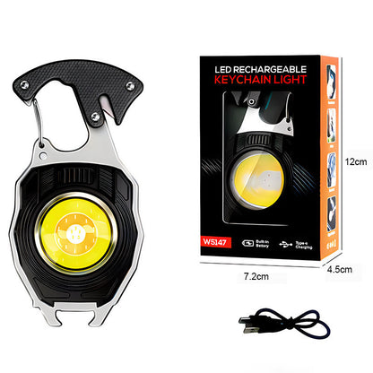 dht™⭐Mini Keychain Flashlight Rechargeable Work Light Multifunction Outdoor Camping Emergency Light