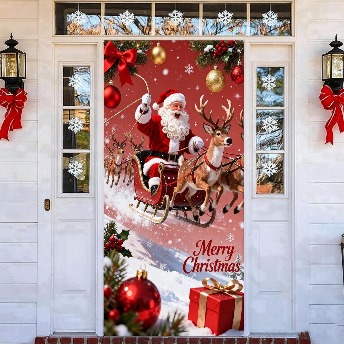 dht™⭐Christmas Door Cover | Festive Holiday Front Door Decoration