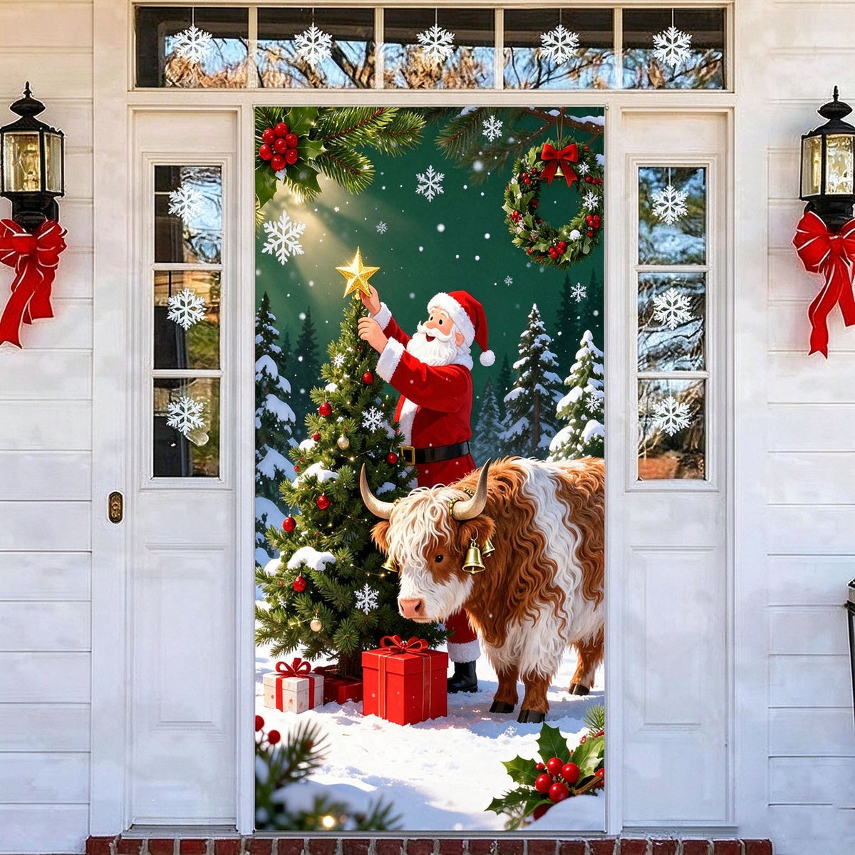 dht™⭐Christmas Door Cover | Festive Holiday Front Door Decoration