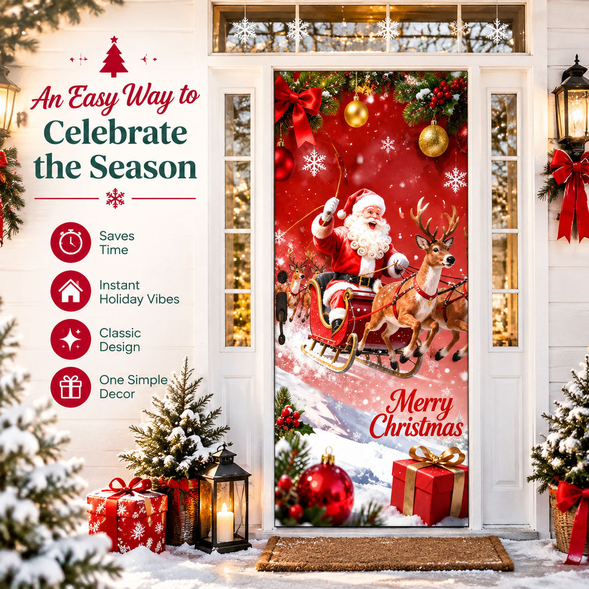 dht™⭐Christmas Door Cover | Festive Holiday Front Door Decoration