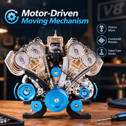 ⚙️1:3 Full Metal V8 Engine Model Kit