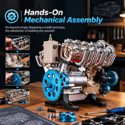 ⚙️1:3 Full Metal V8 Engine Model Kit